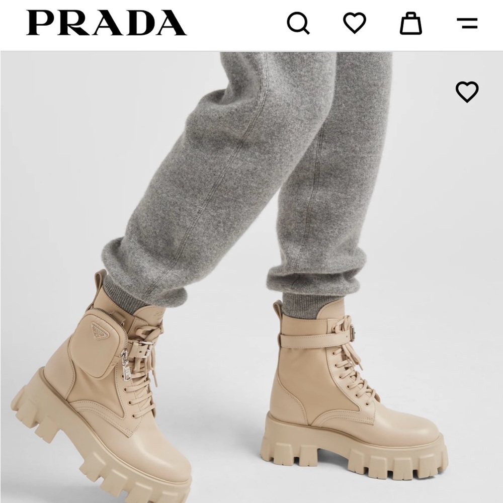 NEW! Prada Desert Beige Monolith Boot